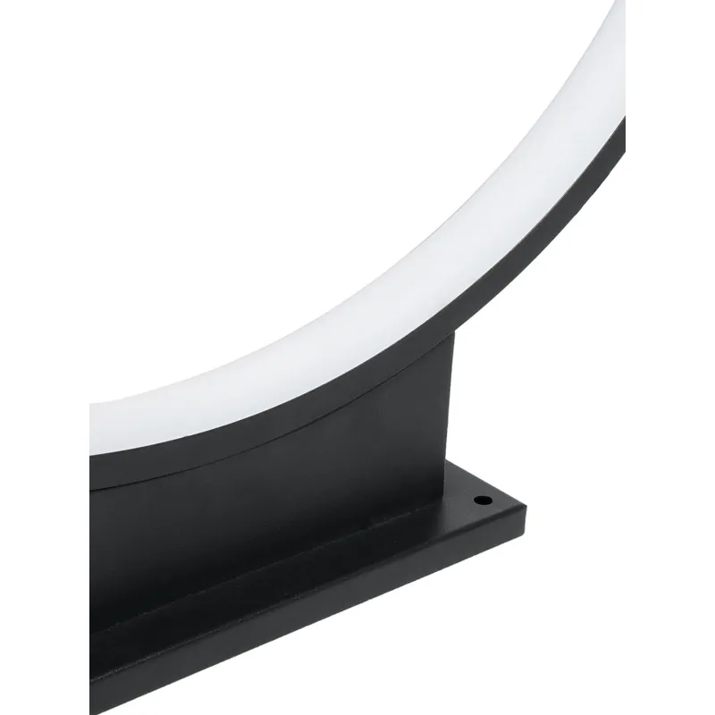 GLOBOSTAR® LUNEA GLB-103-0009 Φωτιστικό Κολωνάκι Κήπου LED 15W 1350lm 120° AC 220-240V Αδιάβροχο IP65 Θερμό Λευκό 2700K - Sanan SMD Chip - Μαύρο Ματ - Μ45 x Π7 x Υ50cm - 3 Χρόνια Εγγύηση