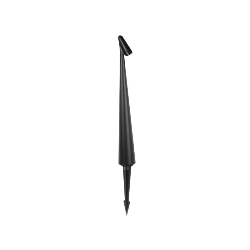 GLOBOSTAR® EDGE GLB-103-0011 Φωτιστικό Κολωνάκι Κήπου με Καρφωτή Βάση LED 3W 270lm 60° DC 24V Αδιάβροχο IP65 Θερμό Λευκό 2700K - Sanan SMD Chip - Μαύρο Ματ - Μ6 x Π6 x Υ45cm - 3 Χρόνια Εγγύηση