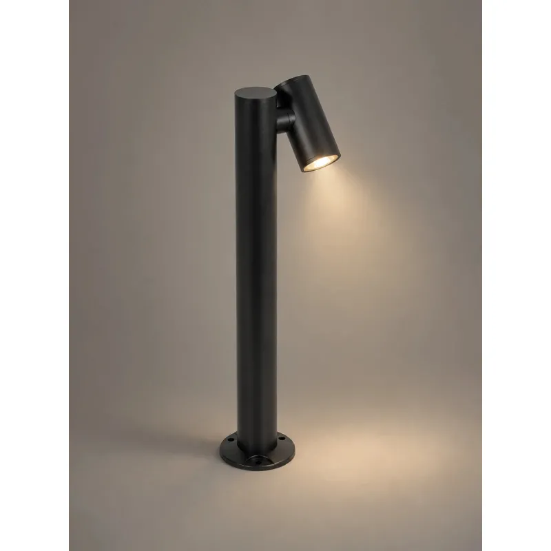 GLOBOSTAR® STEM GLB-103-0012 Φωτιστικό Κολωνάκι Κήπου LED 12W 1080lm 60° AC 220-240V Αδιάβροχο IP65 Θερμό Λευκό 2700K - Sanan SMD Chip - Μαύρο Ματ - Μ12 x Π18 x Υ60cm - 3 Χρόνια Εγγύηση