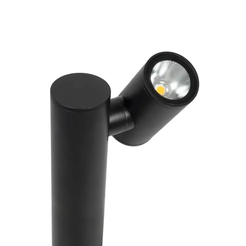 GLOBOSTAR® STEM GLB-103-0012 Φωτιστικό Κολωνάκι Κήπου LED 12W 1080lm 60° AC 220-240V Αδιάβροχο IP65 Θερμό Λευκό 2700K - Sanan SMD Chip - Μαύρο Ματ - Μ12 x Π18 x Υ60cm - 3 Χρόνια Εγγύηση