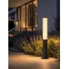 GLOBOSTAR® CYLIS GLB-103-0014 Φωτιστικό Κολωνάκι Κήπου LED 15W 1350lm 360° AC 220-240V Αδιάβροχο IP65 Θερμό Λευκό 2700K - Sanan SMD Chip - Μαύρο Ματ - Μ13 x Π13 x Υ80cm - 3 Χρόνια Εγγύηση