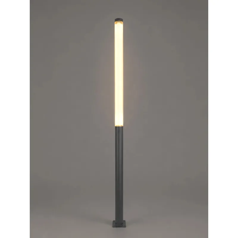 GLOBOSTAR® AXOR GLB-103-0015 Φωτιστικό Urban Πλατείας/Πάρκου LED 50W 4500lm 360° AC 220-240V Αδιάβροχο IP65 Θερμό Λευκό 2700K - Sanan SMD Chip - Γκρι Ανθρακί Ματ - Μ20 x Π20 x Υ300cm - 3 Χρόνια Εγγύηση
