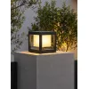 GLOBOSTAR® PRISM GLB-103-0017 Φωτιστικό Κολωνάκι Κήπου LED 10W 900lm 90° AC 220-240V Αδιάβροχο IP65 Θερμό Λευκό 2700K - Sanan SMD Chip - Μαύρο Ματ - Μ15 x Π15 x Υ16cm - 3 Χρόνια Εγγύηση