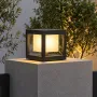 GLOBOSTAR® PRISM GLB-103-0017 Φωτιστικό Κολωνάκι Κήπου LED 10W 900lm 90° AC 220-240V Αδιάβροχο IP65 Θερμό Λευκό 2700K - Sanan SMD Chip - Μαύρο Ματ - Μ15 x Π15 x Υ16cm - 3 Χρόνια Εγγύηση