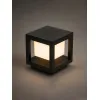 GLOBOSTAR® PRISM GLB-103-0017 Φωτιστικό Κολωνάκι Κήπου LED 10W 900lm 90° AC 220-240V Αδιάβροχο IP65 Θερμό Λευκό 2700K - Sanan SMD Chip - Μαύρο Ματ - Μ15 x Π15 x Υ16cm - 3 Χρόνια Εγγύηση