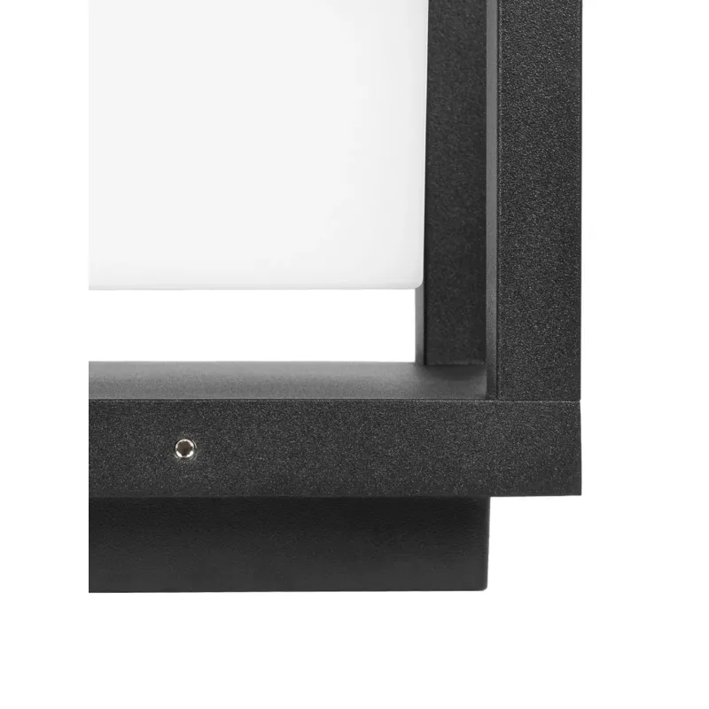 GLOBOSTAR® PRISM GLB-103-0017 Φωτιστικό Κολωνάκι Κήπου LED 10W 900lm 90° AC 220-240V Αδιάβροχο IP65 Θερμό Λευκό 2700K - Sanan SMD Chip - Μαύρο Ματ - Μ15 x Π15 x Υ16cm - 3 Χρόνια Εγγύηση