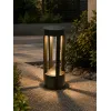 GLOBOSTAR® PRISM GLB-103-0018 Φωτιστικό Κολωνάκι Κήπου LED 8W 720lm 90° AC 220-240V Αδιάβροχο IP65 Θερμό Λευκό 2700K - Sanan SMD Chip - Μαύρο Ματ - Μ10.5 x Π10.5 x Υ30cm - 3 Χρόνια Εγγύηση