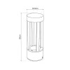 GLOBOSTAR® PRISM GLB-103-0018 Φωτιστικό Κολωνάκι Κήπου LED 8W 720lm 90° AC 220-240V Αδιάβροχο IP65 Θερμό Λευκό 2700K - Sanan SMD Chip - Μαύρο Ματ - Μ10.5 x Π10.5 x Υ30cm - 3 Χρόνια Εγγύηση