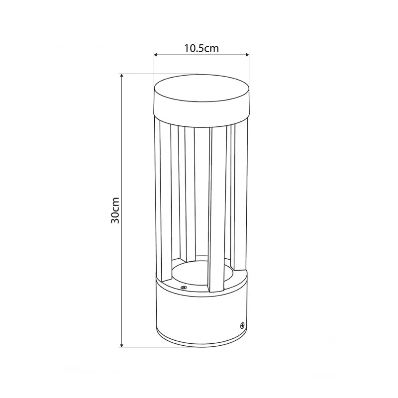 GLOBOSTAR® PRISM GLB-103-0018 Φωτιστικό Κολωνάκι Κήπου LED 8W 720lm 90° AC 220-240V Αδιάβροχο IP65 Θερμό Λευκό 2700K - Sanan SMD Chip - Μαύρο Ματ - Μ10.5 x Π10.5 x Υ30cm - 3 Χρόνια Εγγύηση