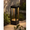 GLOBOSTAR® PRISM GLB-103-0019 Φωτιστικό Κολωνάκι Κήπου LED 8W 720lm 90° AC 220-240V Αδιάβροχο IP65 Θερμό Λευκό 2700K - Sanan SMD Chip - Μαύρο Ματ - Μ11 x Π11 x Υ30cm - 3 Χρόνια Εγγύηση