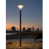 GLOBOSTAR® TOPIS GLB-103-0020 Φωτιστικό Κεφαλής Post Top Πλατείας/Πάρκου/Κήπου LED 50W 4500lm 360° AC 220-240V Αδιάβροχο IP65 Θερμό Λευκό 2700K - Sanan SMD Chip - Μαύρο Ματ - Μ50 x Π50 x Υ39cm - 3 Χρόνια Εγγύηση