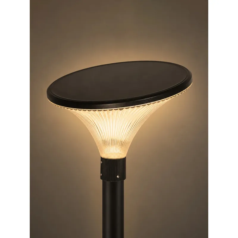 GLOBOSTAR® TOPIS GLB-103-0020 Φωτιστικό Κεφαλής Post Top Πλατείας/Πάρκου/Κήπου LED 50W 4500lm 360° AC 220-240V Αδιάβροχο IP65 Θερμό Λευκό 2700K - Sanan SMD Chip - Μαύρο Ματ - Μ50 x Π50 x Υ39cm - 3 Χρόνια Εγγύηση