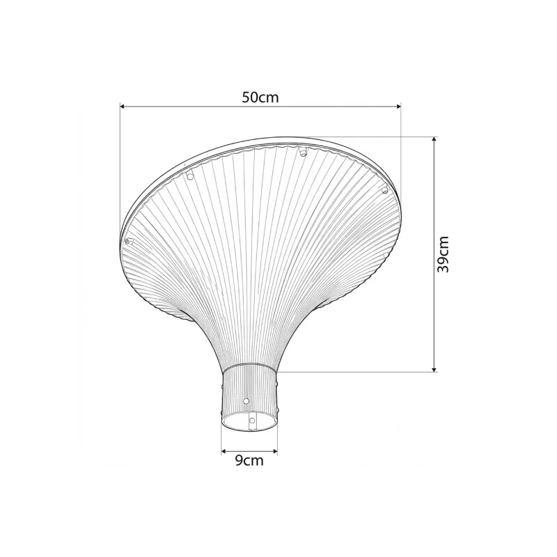 GLOBOSTAR® TOPIS GLB-103-0020 Φωτιστικό Κεφαλής Post Top Πλατείας/Πάρκου/Κήπου LED 50W 4500lm 360° AC 220-240V Αδιάβροχο IP65 Θερμό Λευκό 2700K - Sanan SMD Chip - Μαύρο Ματ - Μ50 x Π50 x Υ39cm - 3 Χρόνια Εγγύηση