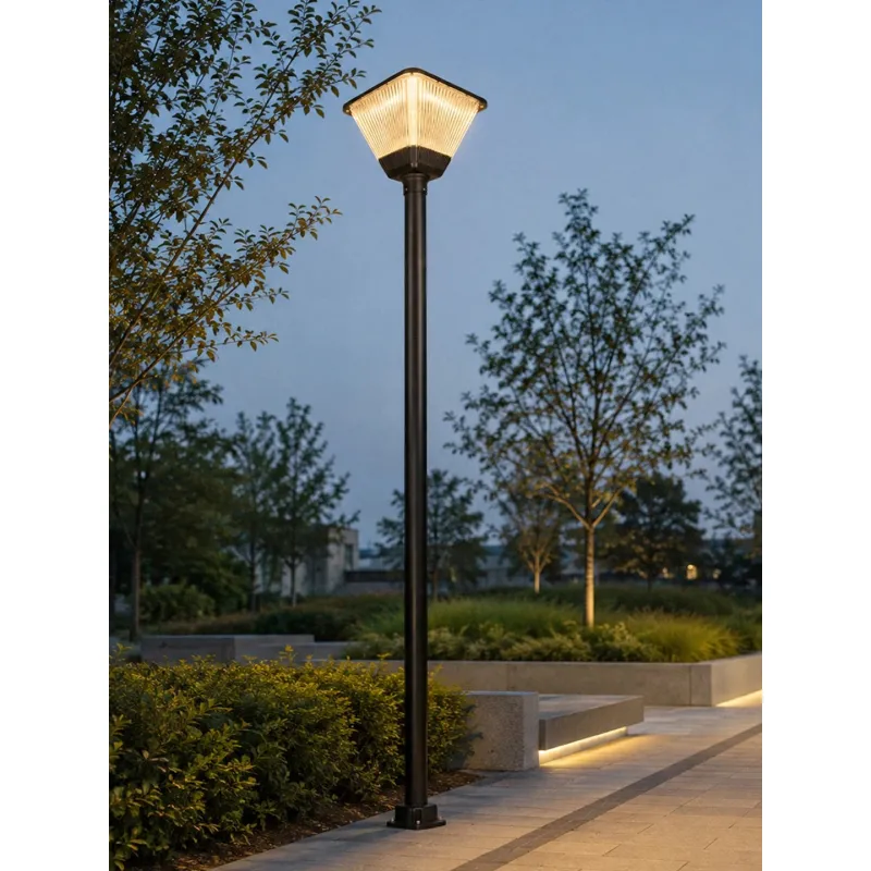 GLOBOSTAR® TOPIS GLB-103-0021 Φωτιστικό Κεφαλής Post Top Πλατείας/Πάρκου/Κήπου LED 50W 4500lm 360° AC 220-240V Αδιάβροχο IP65 Θερμό Λευκό 2700K - Sanan SMD Chip - Μαύρο Ματ - Μ45 x Π45 x Υ40cm - 3 Χρόνια Εγγύηση