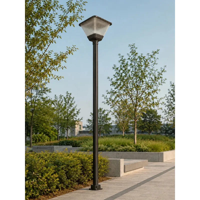 GLOBOSTAR® TOPIS GLB-103-0021 Φωτιστικό Κεφαλής Post Top Πλατείας/Πάρκου/Κήπου LED 50W 4500lm 360° AC 220-240V Αδιάβροχο IP65 Θερμό Λευκό 2700K - Sanan SMD Chip - Μαύρο Ματ - Μ45 x Π45 x Υ40cm - 3 Χρόνια Εγγύηση