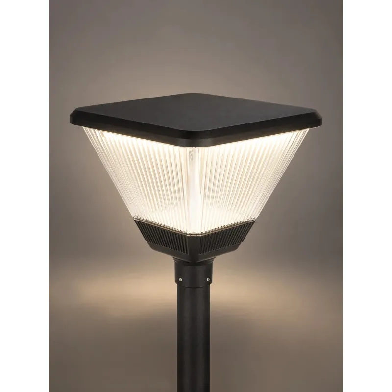 GLOBOSTAR® TOPIS GLB-103-0021 Φωτιστικό Κεφαλής Post Top Πλατείας/Πάρκου/Κήπου LED 50W 4500lm 360° AC 220-240V Αδιάβροχο IP65 Θερμό Λευκό 2700K - Sanan SMD Chip - Μαύρο Ματ - Μ45 x Π45 x Υ40cm - 3 Χρόνια Εγγύηση