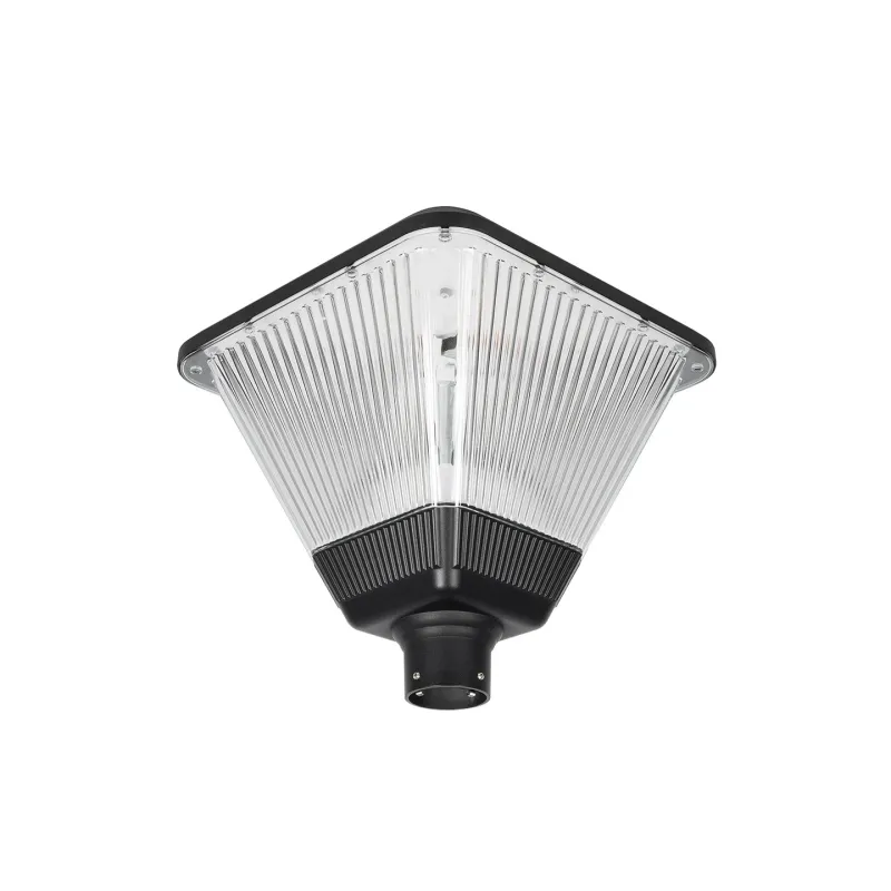 GLOBOSTAR® TOPIS GLB-103-0021 Φωτιστικό Κεφαλής Post Top Πλατείας/Πάρκου/Κήπου LED 50W 4500lm 360° AC 220-240V Αδιάβροχο IP65 Θερμό Λευκό 2700K - Sanan SMD Chip - Μαύρο Ματ - Μ45 x Π45 x Υ40cm - 3 Χρόνια Εγγύηση
