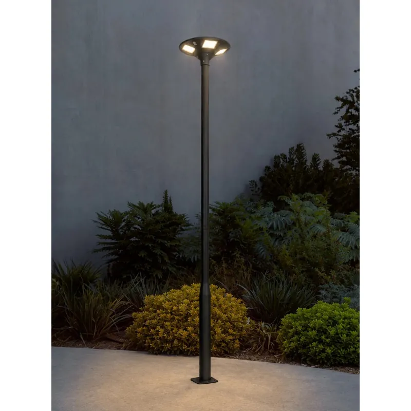 GLOBOSTAR® STILO GLB-103-0022 Στύλος/Κολώνα για Φωτιστικό Πλατείας/Πάρκου/Κήπου - Μαύρο Ματ - Μ21 x Π21 x Υ290cm - 3 Χρόνια Εγγύηση