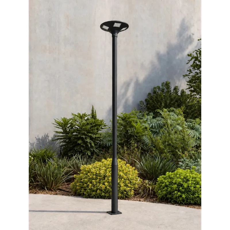 GLOBOSTAR® STILO GLB-103-0022 Στύλος/Κολώνα για Φωτιστικό Πλατείας/Πάρκου/Κήπου - Μαύρο Ματ - Μ21 x Π21 x Υ290cm - 3 Χρόνια Εγγύηση