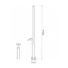 GLOBOSTAR® STILO GLB-103-0022 Στύλος/Κολώνα για Φωτιστικό Πλατείας/Πάρκου/Κήπου - Μαύρο Ματ - Μ21 x Π21 x Υ290cm - 3 Χρόνια Εγγύηση