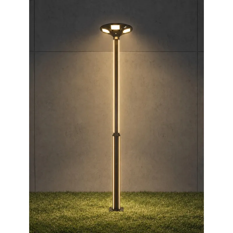 GLOBOSTAR® STILIA GLB-103-0023 Στύλος/Κολώνα για Φωτιστικό Πλατείας/Πάρκου/Κήπου LED 72W 6480lm 120° AC 220-240V Αδιάβροχο IP65 Θερμό Λευκό 2700K - Sanan SMD Chip - Μαύρο Ματ - Μ21 x Π21 x Υ300cm - 3 Χρόνια Εγγύηση