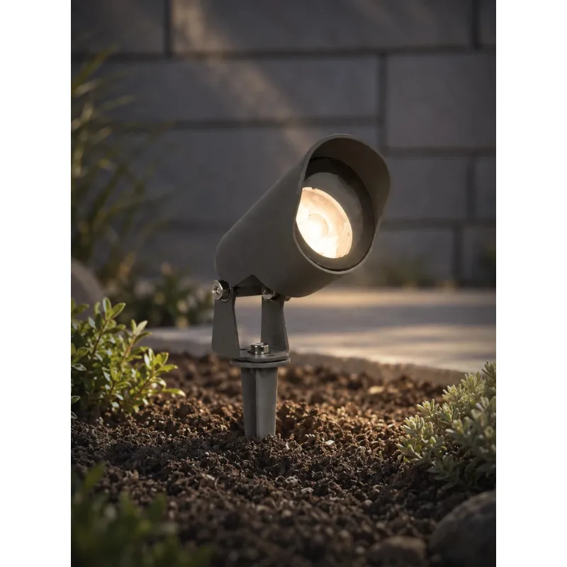 GLOBOSTAR® TREKO GLB-103-0026 Φωτιστικό Σποτ για Φυτά - Δέντρα με Βάση Κήπου / Καρφωτό LED 3W 270lm 5° DC 24V Αδιάβροχο IP65 Θερμό Λευκό 2700K - Sanan SMD Chip - Γκρι Ανθρακί Ματ - Μ5 x Π5 x Υ12cm - 3 Χρόνια Εγγύηση