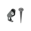 GLOBOSTAR® TREKO GLB-103-0026 Φωτιστικό Σποτ για Φυτά - Δέντρα με Βάση Κήπου / Καρφωτό LED 3W 270lm 5° DC 24V Αδιάβροχο IP65 Θερμό Λευκό 2700K - Sanan SMD Chip - Γκρι Ανθρακί Ματ - Μ5 x Π5 x Υ12cm - 3 Χρόνια Εγγύηση