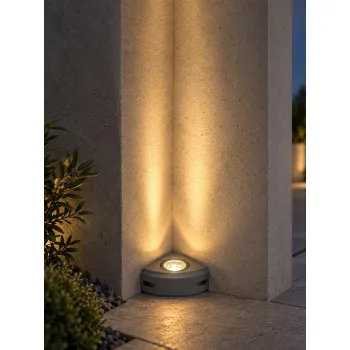 GLOBOSTAR® FLOODORA GLB-103-0029 Προβολέας Σποτ Wall Washer LED 3W 270lm 5° AC 220-240V Αδιάβροχο IP65 Θερμό Λευκό 2700K - Sanan SMD Chip - Γκρι Ανθρακί Ματ - Μ8 x Π5 x Υ8cm - 3 Χρόνια Εγγύηση