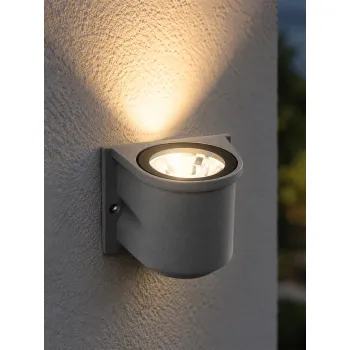 GLOBOSTAR® FLOODORA GLB-103-0030 Προβολέας Σποτ Wall Washer LED 3W 270lm 5° AC 220-240V Αδιάβροχο IP65 Θερμό Λευκό 2700K - Sanan SMD Chip - Γκρι Ανθρακί Ματ - Μ6.5 x Π5.5 x Υ5cm - 3 Χρόνια Εγγύηση