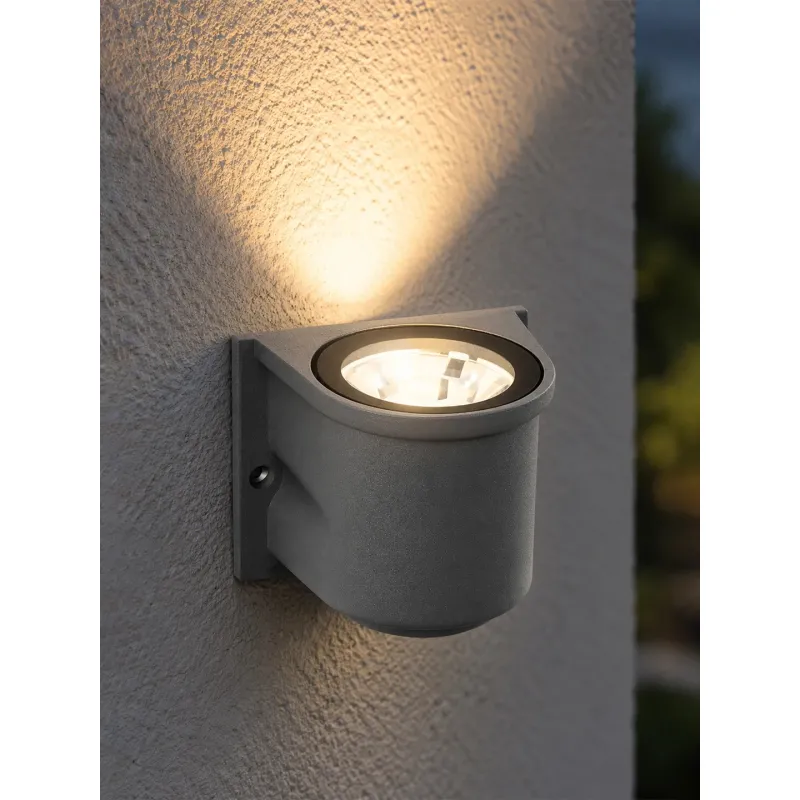 GLOBOSTAR® FLOODORA GLB-103-0030 Προβολέας Σποτ Wall Washer LED 3W 270lm 5° AC 220-240V Αδιάβροχο IP65 Θερμό Λευκό 2700K - Sanan SMD Chip - Γκρι Ανθρακί Ματ - Μ6.5 x Π5.5 x Υ5cm - 3 Χρόνια Εγγύηση