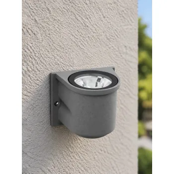 GLOBOSTAR® FLOODORA GLB-103-0030 Προβολέας Σποτ Wall Washer LED 3W 270lm 5° AC 220-240V Αδιάβροχο IP65 Θερμό Λευκό 2700K - Sanan SMD Chip - Γκρι Ανθρακί Ματ - Μ6.5 x Π5.5 x Υ5cm - 3 Χρόνια Εγγύηση
