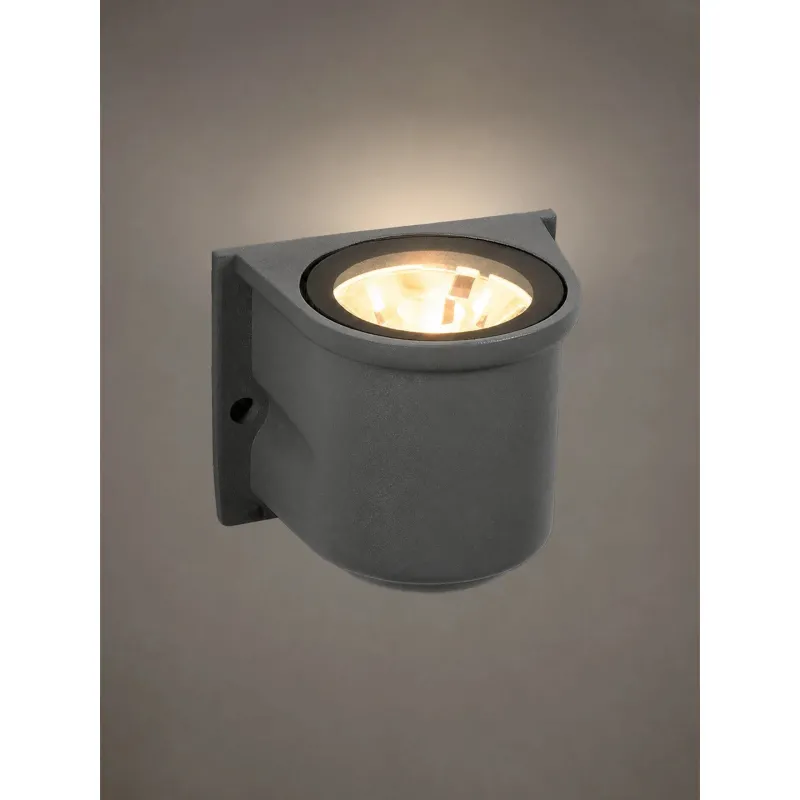 GLOBOSTAR® FLOODORA GLB-103-0030 Προβολέας Σποτ Wall Washer LED 3W 270lm 5° AC 220-240V Αδιάβροχο IP65 Θερμό Λευκό 2700K - Sanan SMD Chip - Γκρι Ανθρακί Ματ - Μ6.5 x Π5.5 x Υ5cm - 3 Χρόνια Εγγύηση