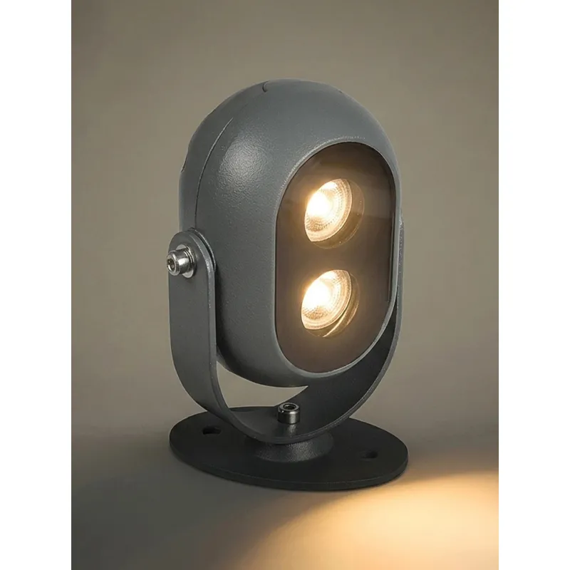 GLOBOSTAR® FLOODIS GLB-103-0031 Προβολέας Σποτ Wall Washer LED 4W 360lm 24° AC 220-240V Αδιάβροχο IP65 Θερμό Λευκό 2700K - Sanan SMD Chip - Γκρι Ανθρακί Ματ - Μ7 x Π5 x Υ11cm - 3 Χρόνια Εγγύηση