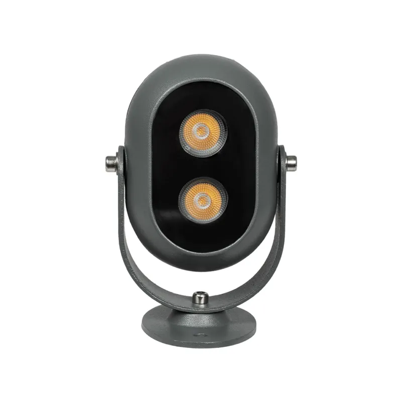 GLOBOSTAR® FLOODIS GLB-103-0031 Προβολέας Σποτ Wall Washer LED 4W 360lm 24° AC 220-240V Αδιάβροχο IP65 Θερμό Λευκό 2700K - Sanan SMD Chip - Γκρι Ανθρακί Ματ - Μ7 x Π5 x Υ11cm - 3 Χρόνια Εγγύηση