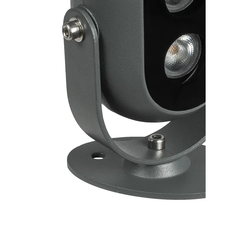 GLOBOSTAR® FLOODIS GLB-103-0031 Προβολέας Σποτ Wall Washer LED 4W 360lm 24° AC 220-240V Αδιάβροχο IP65 Θερμό Λευκό 2700K - Sanan SMD Chip - Γκρι Ανθρακί Ματ - Μ7 x Π5 x Υ11cm - 3 Χρόνια Εγγύηση