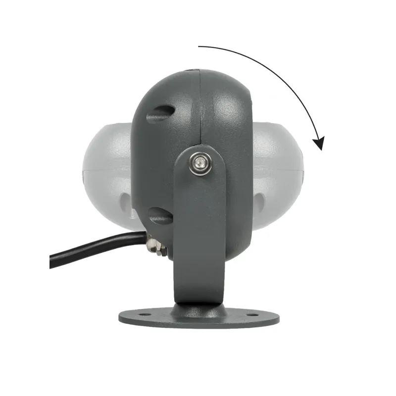 GLOBOSTAR® FLOODIS GLB-103-0031 Προβολέας Σποτ Wall Washer LED 4W 360lm 24° AC 220-240V Αδιάβροχο IP65 Θερμό Λευκό 2700K - Sanan SMD Chip - Γκρι Ανθρακί Ματ - Μ7 x Π5 x Υ11cm - 3 Χρόνια Εγγύηση
