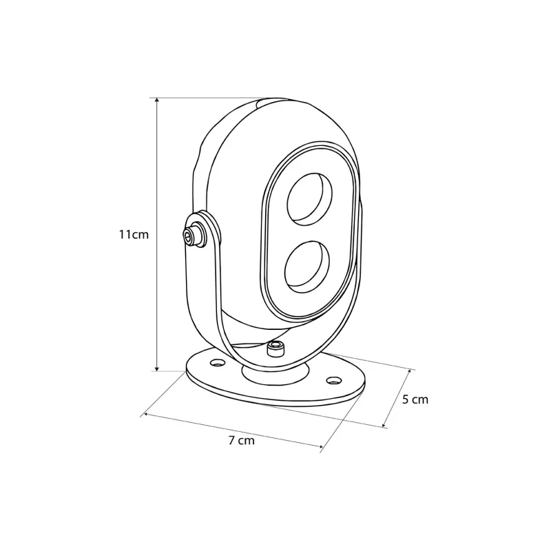 GLOBOSTAR® FLOODIS GLB-103-0031 Προβολέας Σποτ Wall Washer LED 4W 360lm 24° AC 220-240V Αδιάβροχο IP65 Θερμό Λευκό 2700K - Sanan SMD Chip - Γκρι Ανθρακί Ματ - Μ7 x Π5 x Υ11cm - 3 Χρόνια Εγγύηση