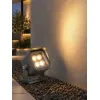 GLOBOSTAR® FLOODVIRA GLB-103-0032 Προβολέας Σποτ Wall Washer LED 8W 720lm 24° AC 220-240V Αδιάβροχο IP65 Θερμό Λευκό 2700K - Sanan SMD Chip - Γκρι Ανθρακί Ματ - Μ11 x Π9 x Υ15cm - 3 Χρόνια Εγγύηση