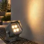 GLOBOSTAR® FLOODVIRA GLB-103-0032 Προβολέας Σποτ Wall Washer LED 8W 720lm 24° AC 220-240V Αδιάβροχο IP65 Θερμό Λευκό 2700K - Sanan SMD Chip - Γκρι Ανθρακί Ματ - Μ11 x Π9 x Υ15cm - 3 Χρόνια Εγγύηση