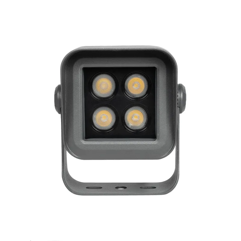 GLOBOSTAR® FLOODVIRA GLB-103-0032 Προβολέας Σποτ Wall Washer LED 8W 720lm 24° AC 220-240V Αδιάβροχο IP65 Θερμό Λευκό 2700K - Sanan SMD Chip - Γκρι Ανθρακί Ματ - Μ11 x Π9 x Υ15cm - 3 Χρόνια Εγγύηση
