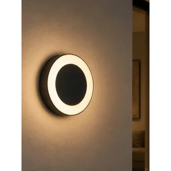 GLOBOSTAR® LINEART GLB-103-0038 Φωτιστικό Τοίχου / Απλίκα LED 18W 1620lm 120° AC 220-240V Αδιάβροχο IP65 Θερμό Λευκό 2700K - Sanan SMD Chip - Μαύρο Ματ - Μ20 x Π4.5 x Υ20cm - 3 Χρόνια Εγγύηση