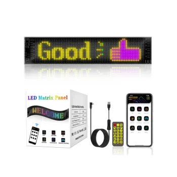 GLOBOSTAR® MATRIX GLB-106-0002 Εύκαμπτη Κυλιόμενη Ψηφιακή Επιγραφή 37.4x9.2cm P5 64x16 Pixel LED 10W DC 5V 2A με USB 2.0 Αδιάβροχο IP65 Πολύχρωμο RGB - Bluetooth Control μέσω iPIXEL APP - Μ37.4 x Π0.2 x Υ9.2cm - 2 Χρόνια Εγγύηση