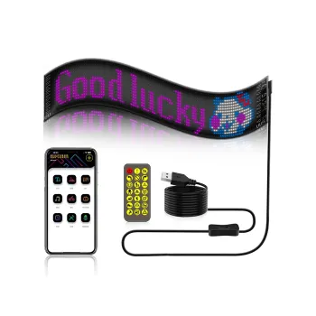GLOBOSTAR® MATRIX GLB-106-0003 Εύκαμπτη Κυλιόμενη Ψηφιακή Επιγραφή 59.5x12cm P6 96x16 Pixel LED 10W DC 5V 2A με USB 2.0 Αδιάβροχο IP65 Πολύχρωμο RGB - Bluetooth Control μέσω iPIXEL APP - Μ59.5 x Π0.2 x Υ12cm - 2 Χρόνια Εγγύηση