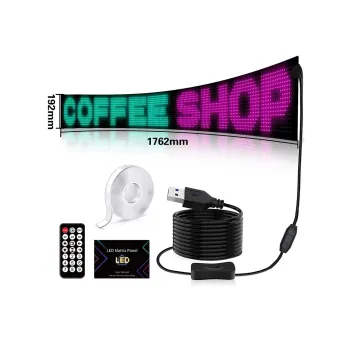 GLOBOSTAR® MATRIX GLB-106-0005 Εύκαμπτη Κυλιόμενη Ψηφιακή Επιγραφή 176.2x19.2cm P9 192x16 Pixel LED 10W DC 5V 2A με USB 2.0 Αδιάβροχο IP65 Πολύχρωμο RGB - Bluetooth Control μέσω iPIXEL APP - Μ176.2 x Π0.4 x Υ19.2cm - 2 Χρόνια Εγγύηση