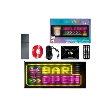 GLOBOSTAR® MATRIX GLB-106-0007 Κυλιόμενη Ψηφιακή Επιγραφή / Κορνίζα 33x20cm P4.5 64x32 Pixel LED 10W AC 220-240V Αδιάβροχο IP65 Πολύχρωμο RGB - Bluetooth Control μέσω iPIXEL APP - Μ34.5 x Π0.4 x Υ20cm - 2 Χρόνια Εγγύηση