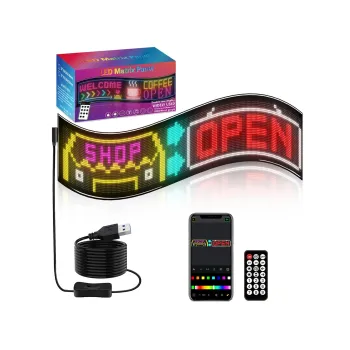 GLOBOSTAR® MATRIX GLB-106-0011 Εύκαμπτη Κυλιόμενη Ψηφιακή Επιγραφή 93x20cm P4.5 192x32 Pixel LED 20W AC 220-240V Αδιάβροχο IP65 Πολύχρωμο RGB - Bluetooth Control μέσω iPIXEL APP - Μ93 x Π0.4 x Υ20cm - 2 Χρόνια Εγγύηση