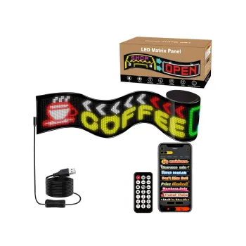 GLOBOSTAR® MATRIX GLB-106-0013 Εύκαμπτη Κυλιόμενη Ψηφιακή Επιγραφή 192x28cm P7 256x32 Pixel LED 40W AC 220-240V Αδιάβροχο IP65 Πολύχρωμο RGB - Bluetooth Control μέσω iPIXEL APP - Μ192 x Π0.4 x Υ28cm - 2 Χρόνια Εγγύηση