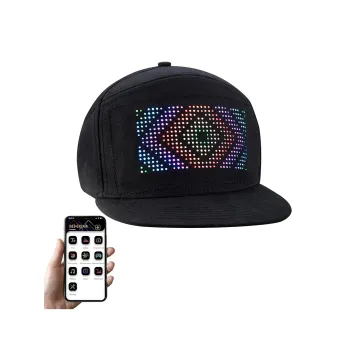 GLOBOSTAR® MATRIX GLB-106-0014 Καπέλο με Κυλιόμενη Ψηφιακή Επιγραφή 17.3x7cm P4 32x16 Pixel LED 0.9W DC 5V με Επαναφορτιζόμενη Μπαταρία PXM 602040 Li-ion 3.7V 400mAh IP20 Πολύχρωμο RGB - Bluetooth Control μέσω iPIXEL APP - Μ28 x Π12 x Υ13cm - 2 Χρόνια Εγγ