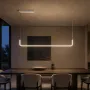 kelvo® LINARIA KLV-101-0256 Κρεμαστό Φωτιστικό Οροφής LED 36W 3600lm 180° AC 220-240V IP20 Ρυθμιζόμενο Λευκό CCT με Χειριστήριο από 2700K έως 6000K Dimmable - Lumileds SMD Chip - Λευκό Ματ - Μ120 x Π2 x Υ12cm - 3 Χρόνια Εγγύηση