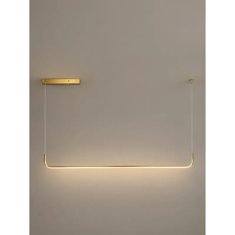 kelvo® LINARIA KLV-101-0257 Κρεμαστό Φωτιστικό Οροφής LED 36W 3600lm 180° AC 220-240V IP20 Ρυθμιζόμενο Λευκό CCT με Χειριστήριο από 2700K έως 6000K Dimmable - Lumileds SMD Chip - Χρυσό Πλατίνα - Μ120 x Π2 x Υ10cm - 3 Χρόνια Εγγύηση